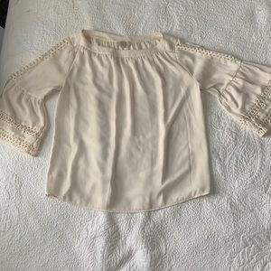 LOFT cream bell sleeve top S